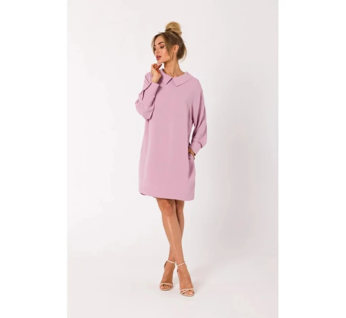 Dámské košilové šaty model 21066320 Pudr růžová - Moe