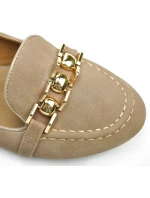 Skvělé hnědé baleríny se zlatým řetízkem