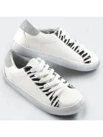 Bílo-černé dámské trampky se zvířecím motivem - zebra (6343) Bílo-černé dámské trampky se zvířecím motivem - zebra (6343)