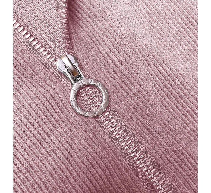 Růžový teplákový žebrovaný komplet s ozdobnými stahovacími lemy model 18901890 - LHD