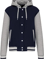 Kariban K 4003 Unisex bunda s kapucí "Teddy" 20.4003 navy/oxford grey/white