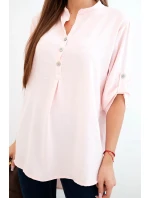 Halenka s delším zadním dílem světlá pudrová růžová Halenka s delším zadním dílem světlá pudrová růžová