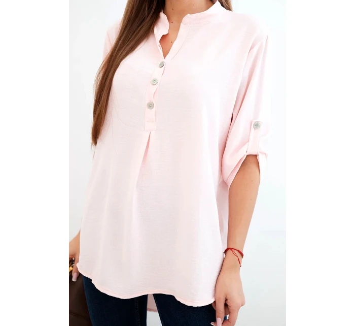 Halenka s delším zadním dílem světlá pudrová růžová Halenka s delším zadním dílem světlá pudrová růžová