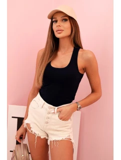 Dámský bavlněný top bokserka na širokých ramínkách námořnická modrá