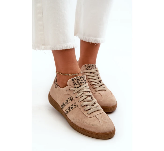 Zazoo N1068 Semišové Nízké Dámské Tenisky Beige
