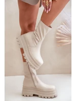 Boty Na Masivní Platformě Světle Béžové model 21679189 - Boto Boty Na Masivní Platformě Světle Béžové model 21679189 - Boto