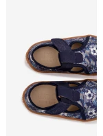 Dětské pantofle na suchý zip Barefoot míčky Froddo Cannvas G1700439-5 Modré