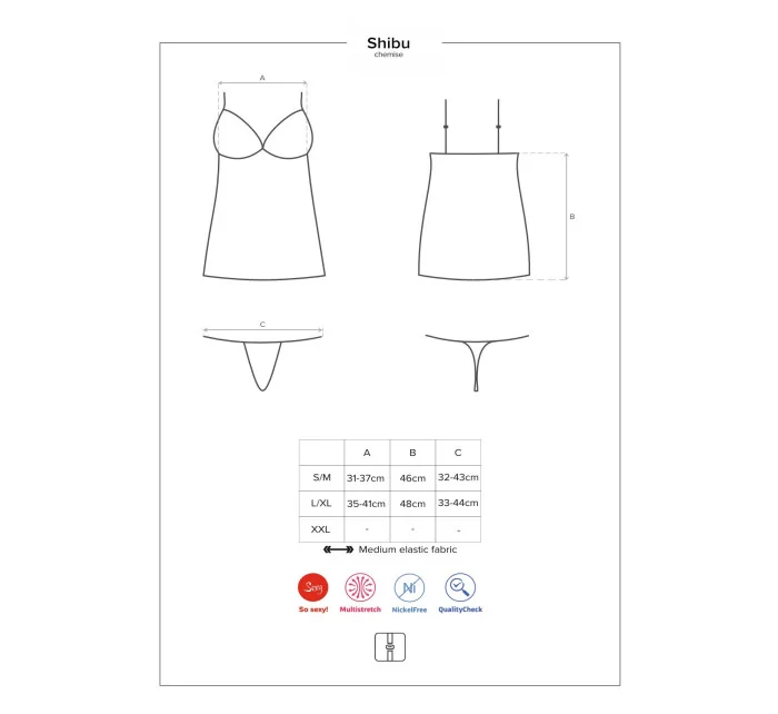 Krásná košilka Shibu chemise - Obsessive Krásná košilka Shibu chemise - Obsessive