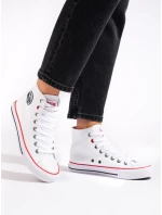 Stylové bílé tenisky dámské bez podpatku Stylové bílé tenisky dámské bez podpatku