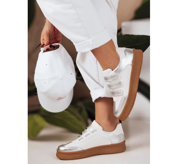 Dámské tenisky na suchý zip SOLEFIT silver FashionStreet ZY0633