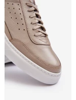 Pánské kožené sportovní boty model 21641487 béžové - Zazoo