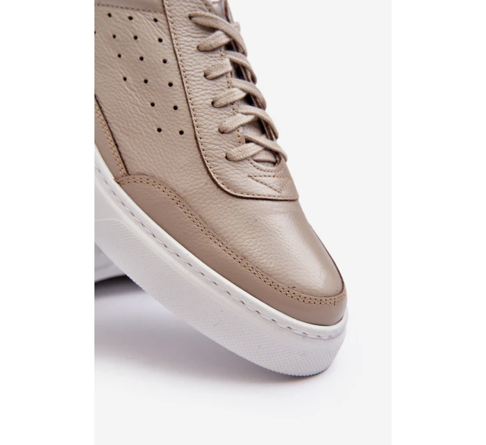 Pánské kožené sportovní boty model 21641487 béžové - Zazoo