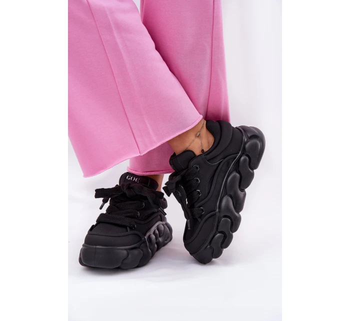 Dámské Kožené Tenisky Na Masivní Platformě GOE RR2N4044 Černé