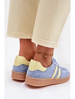 Kožené semišové dámské tenisky model 22101256 Modré - S.Barski Kožené semišové dámské tenisky model 22101256 Modré - S.Barski