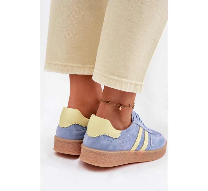 Kožené semišové dámské tenisky model 22101256 Modré - S.Barski Kožené semišové dámské tenisky model 22101256 Modré - S.Barski