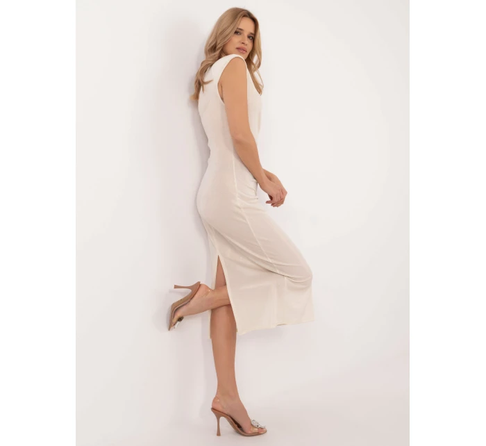 Sukienka DHJ SK model 21798075 jasny beżowy - FPrice Sukienka DHJ SK model 21798075 jasny beżowy - FPrice