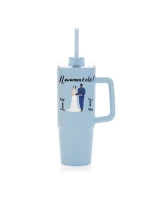 Personalizovaná termoska s průhledným víčkem s novomanželským párem 