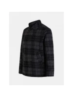 Pánská vlněná teplá košile / styl kabátek G77965060-149 Černý s tmavě šedou - Peak
