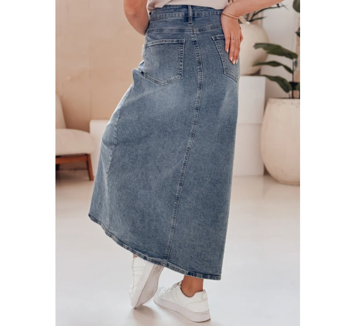 LOVE modrá maxi sukně s květinami Dstreet model 21989131 - FashionStreet