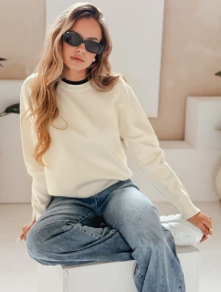 Dámský základní svetr ecru Dstreet model 21990978 - FashionStreet
