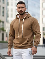 Pánská klokaní mikina s kapucí camel FashionStreet BX5951