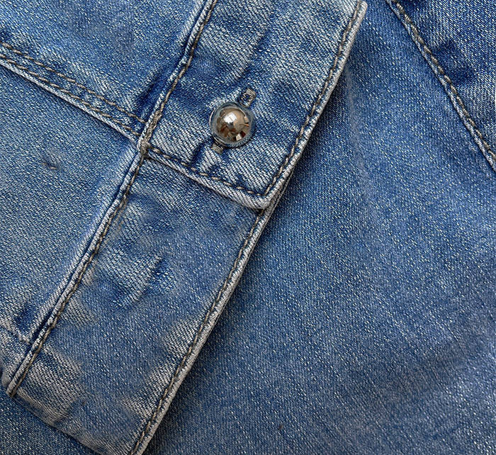 Světle modrá džínová tunika s páskem (POP7050-LK)