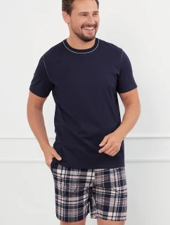 Italská móda Edwin c.r. c.r. barva:tmavě modrá/potisk