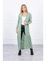 Svetr dlouhý svetr model 18748009 v pase tmavě mátový - K-Fashion Svetr dlouhý svetr model 18748009 v pase tmavě mátový - K-Fashion