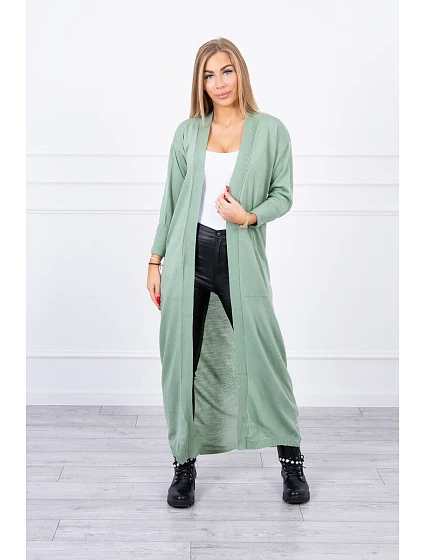 Svetr dlouhý svetr model 18748009 v pase tmavě mátový - K-Fashion