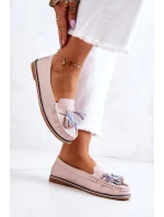 Dámské kožené mokasíny s třásněmi model 21581278 - EVENTO Dámské kožené mokasíny s třásněmi model 21581278 - EVENTO