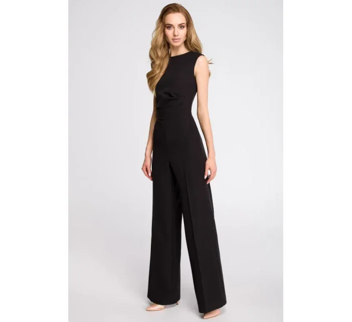 S115 Kombinéza se širokými nohavicemi - černá S115 Kombinéza se širokými nohavicemi - černá