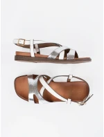 Originální bílé  sandály dámské na plochém podpatku