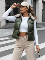 Dámská prošívaná vesta OSHE zelená FashionStreet TY3704