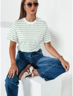 Dámské pruhované tričko RILANT zelené FashionStreet RY2563