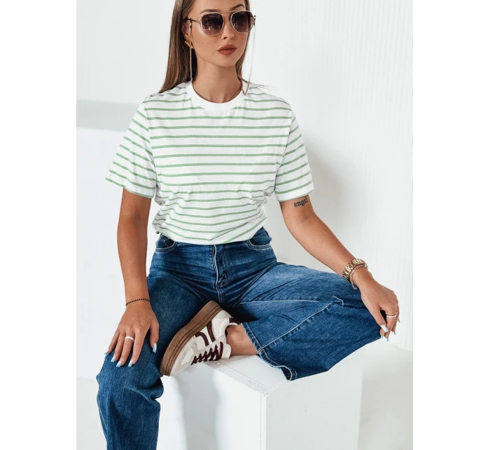 Dámské pruhované tričko RILANT zelené FashionStreet RY2563