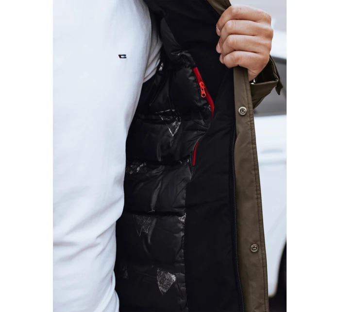 Pánská zimní bunda s odepínací kapucí světle hnědá FashionStreet TX4906