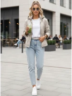 Dámská prošívaná bunda s kapucí světle šedá FashionStreet TY5535 Dámská prošívaná bunda s kapucí světle šedá FashionStreet TY5535