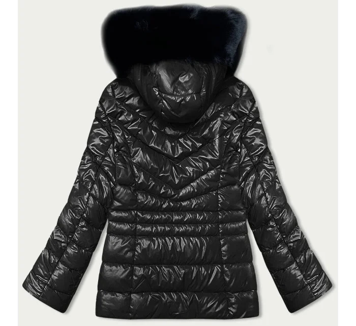 Černá prošívaná dámská zimní bunda (V776G) Černá prošívaná dámská zimní bunda (V776G)