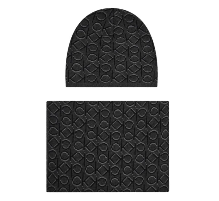Calvin Klein Shadow Monogram M K50K507498 čepice + šátek