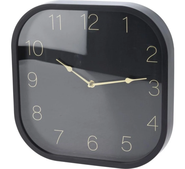 30x30CM ČERNÉ VÝBORNÉ DOMÁCÍ NÁSTĚNNÉ HODINY