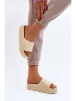 Dámské žabky na tlusté podrážce béžové model 21649938 - Boto Dámské žabky na tlusté podrážce béžové model 21649938 - Boto