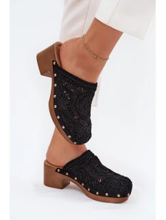 Dámské Pantofle Na Podpatku Černé model 21700123 - Boto