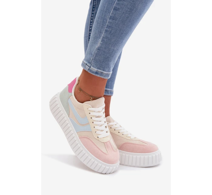 Dámské tenisky na platformě z eko semiše vícebarevné model 21997817 - Boto