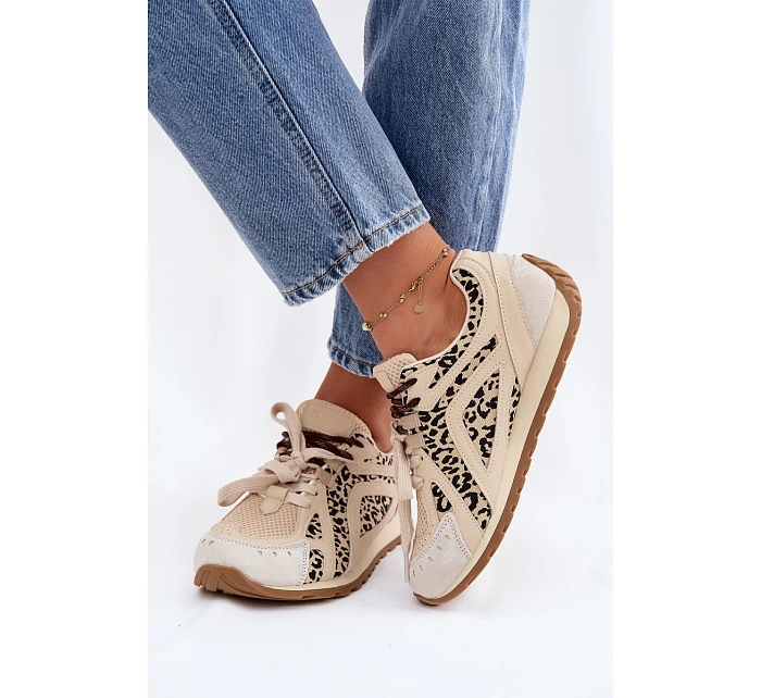 Kožené semišové dámské tenisky Big Star model 22074804 béžové - Big Star Shoes Kožené semišové dámské tenisky Big Star model 22074804 béžové - Big Star Shoes