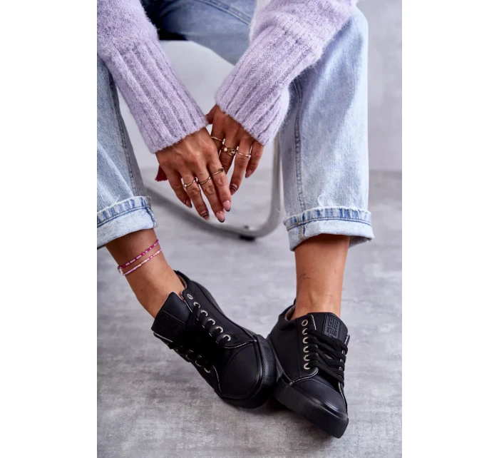 Dámské kožené tenisky Big Star – černé