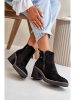 Zateplené Dámské Kotníkové Boty Na Podpatku Z Eko Semiše Černé Velarilla Zateplené Dámské Kotníkové Boty Na Podpatku Z Eko Semiše Černé Velarilla