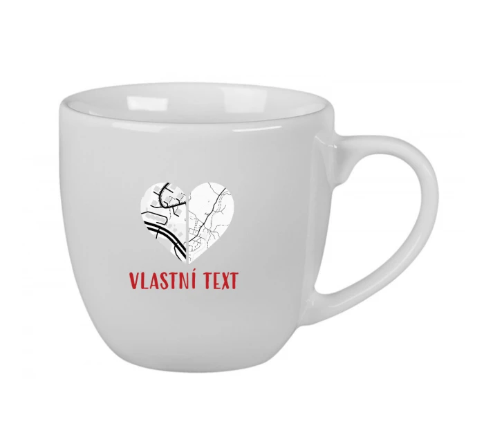 Personalizovaný keramický hrnek 400 ml - dvě mapy jako srdce Personalizovaný keramický hrnek 400 ml - dvě mapy jako srdce