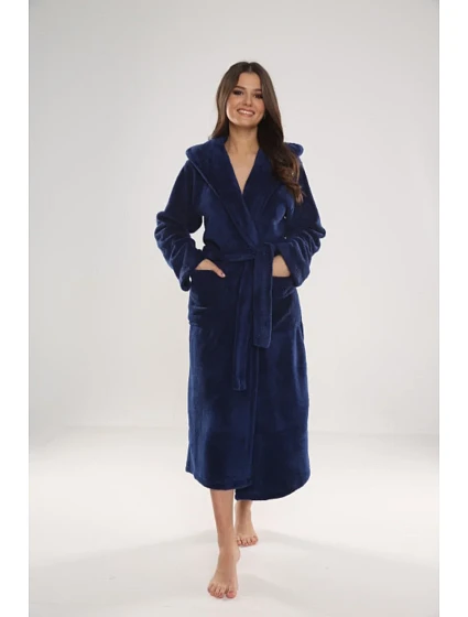 Dlouhý dámský župan s kapucí model 16115315 LUNA II - De Lafense