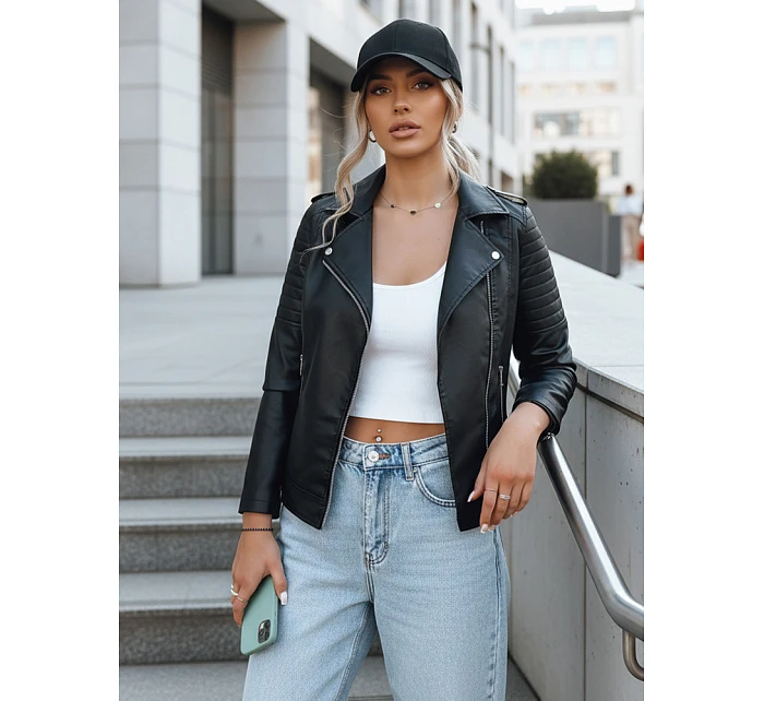 Dámská kožená bunda  black Dstreet model 21971229 - FashionStreet