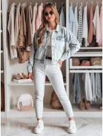 Dámské kalhoty slim fit s páskem TAIRONIK světle šedé FashionStreet UY2538